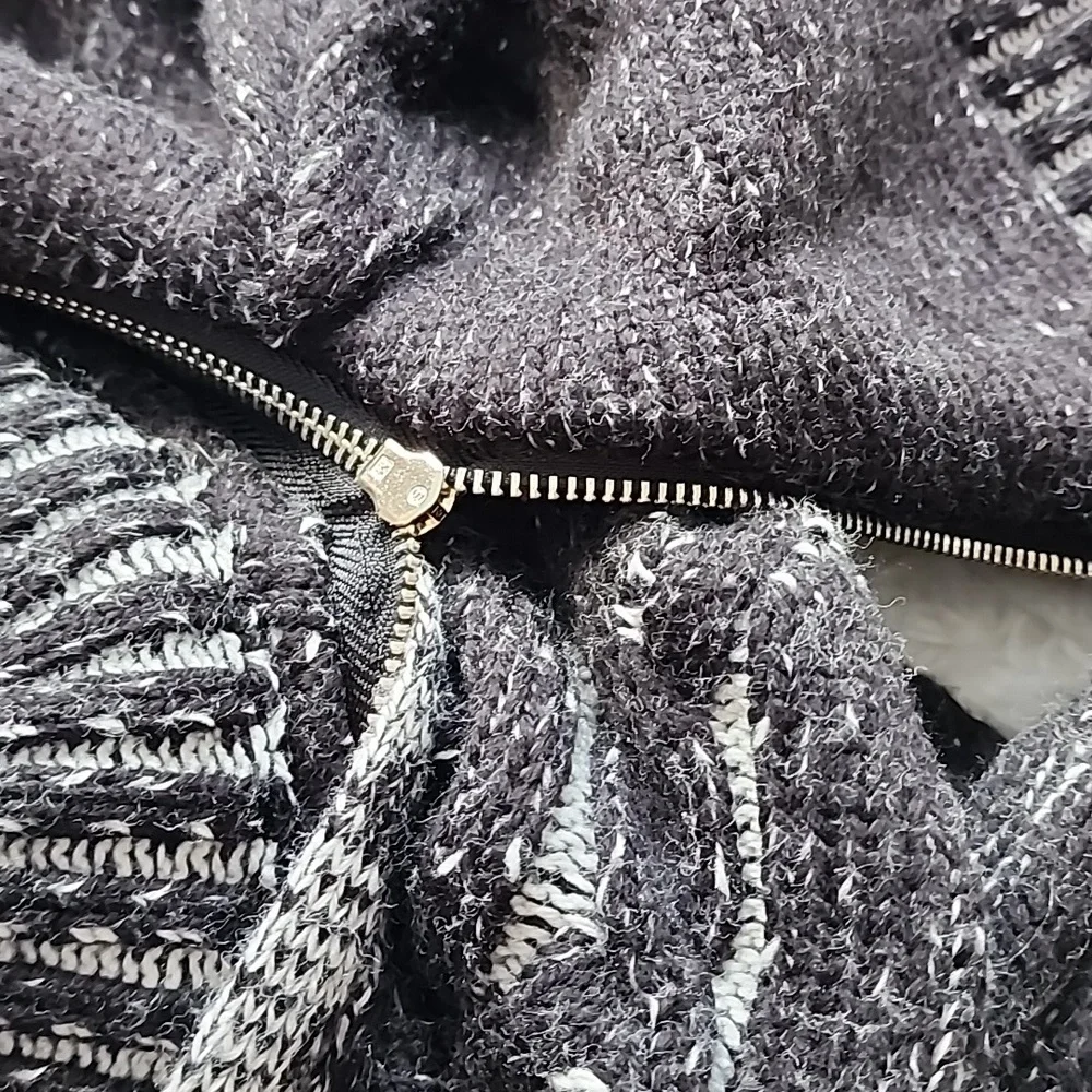 LCR Black Edition Knit Is Live Full Zip Black & Gray  Sweater